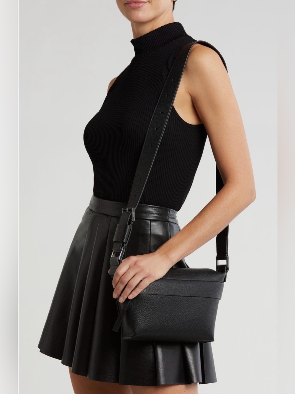 All Saints Colette Leather crossbody bag (black) - Picture 2 of 9